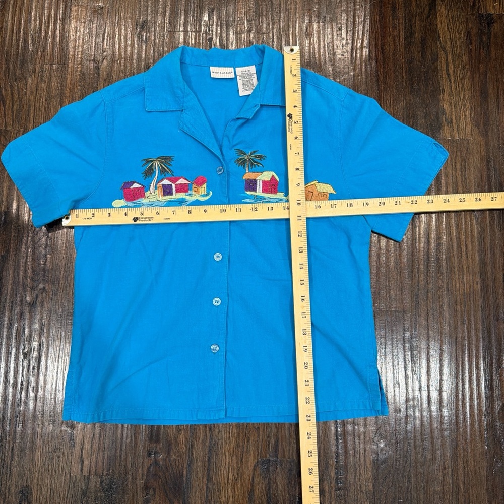 White Stag Bright Turquoise Camp-Collar Shirt - Picture 4 of 4